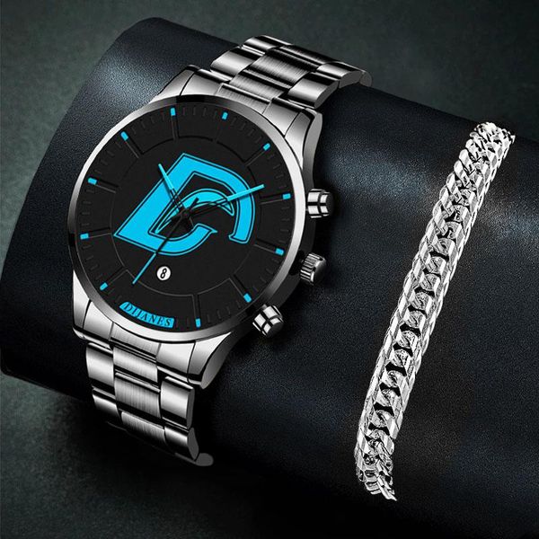 Avanadores de pulso Moda minimalista masculino aço inoxidável Analog de quartzo Data da data da pulseira de relógio casual de negócios