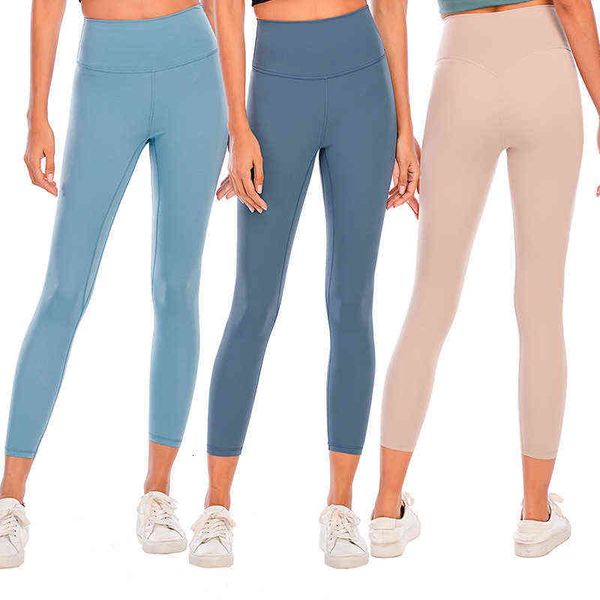 

yoga 2022 pants women's tight sports high waist slim double-sided matte nude yoga clothes, White;red