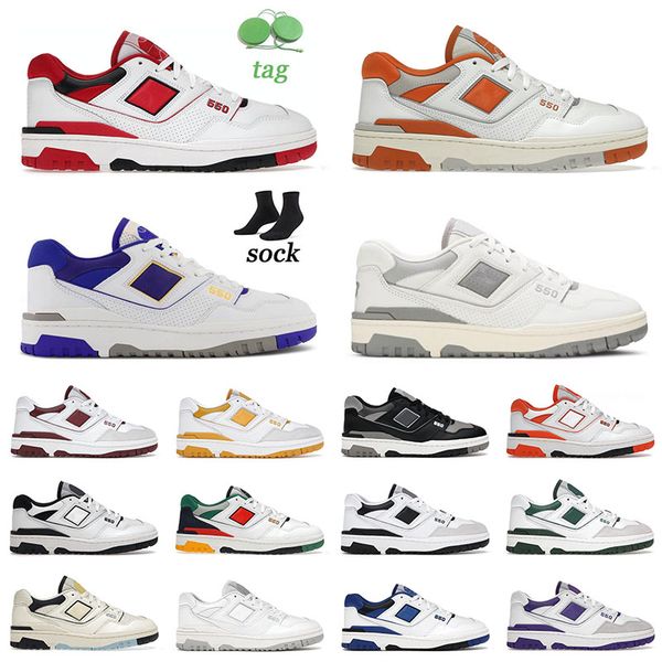 

authentic 2022 new balance 550 running shoes sneakers college pack united arrows auralee dore white grey bb550 skate trainers, White;red