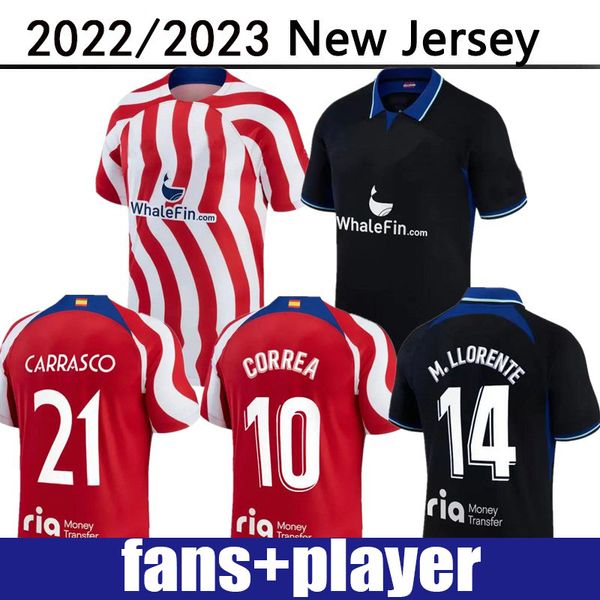 

soccer jerseys 22 23 joao felix fans player version 2022 2023 m. llorente correa camiseta football shirts uniforms griezmann r. de paul cunh, Black;yellow