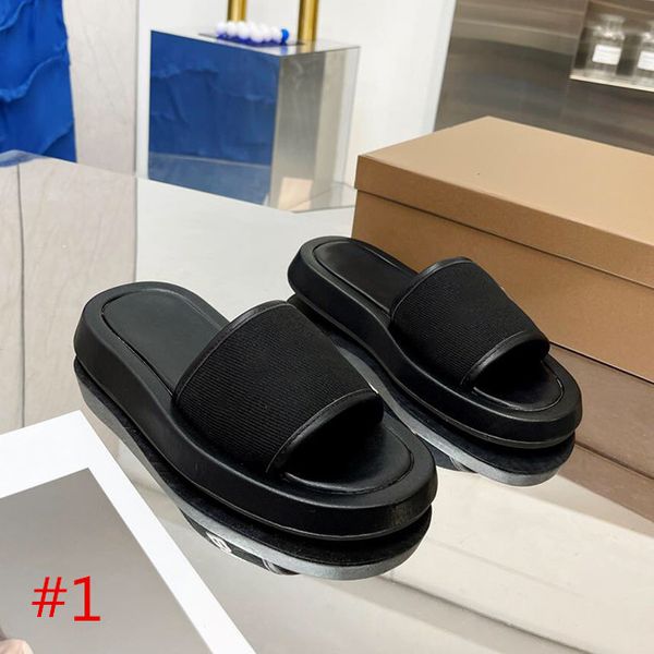 

2022 designer new fashion thick soled slippers letter slide women's platform sandals casual beach shoes size 35-41, Black