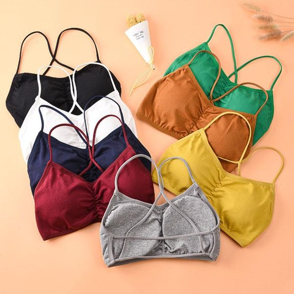 

cross strap bra gather shockproof sports underwear breathable no rims breast pad women, Red;black