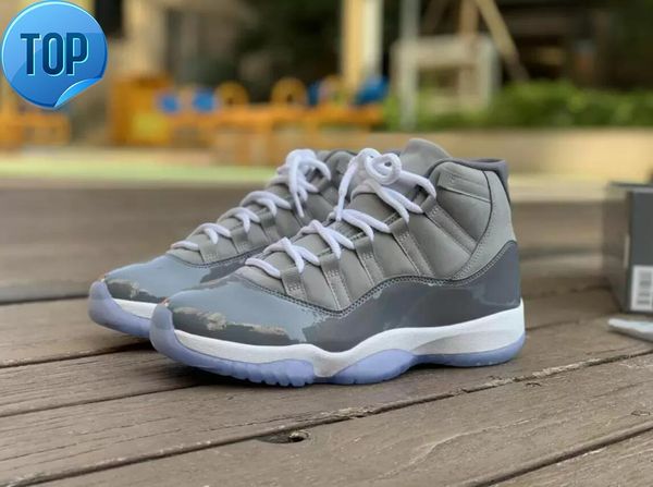 

11 11s cool grey jumpman basketball sports shoes medium white women men retro designer sports sneakers l, Black
