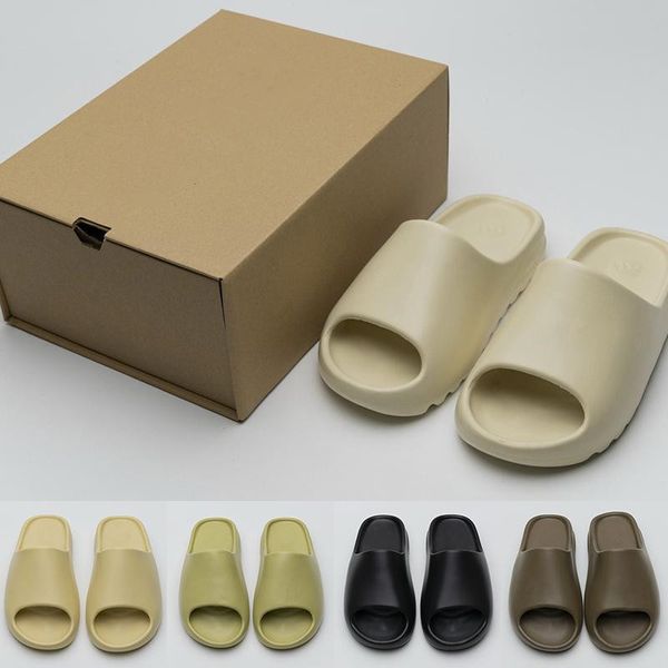 

quality slides graffiti bone resin desert sand designer slippers summer fashion earth brown flat slide men women beach causal sa