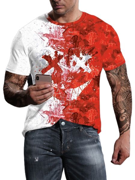 

men color block cartoon graphic tee y6et#, White;black