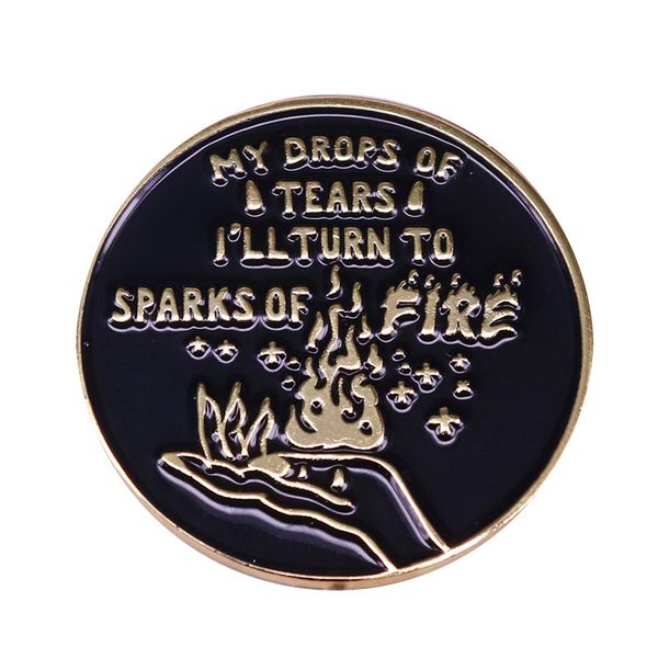 

my drops of tears i will turn to sparks of fire brooch, Blue