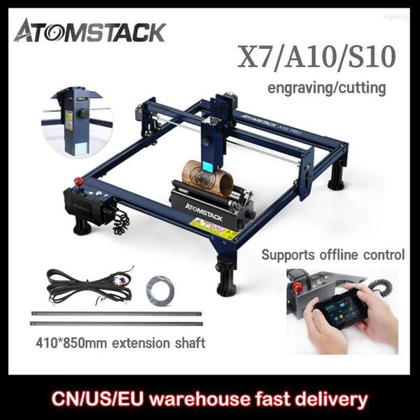 Impressoras Atomstack A10 Pro 50W Máquina de gravura a laser 41cmx85cm Mini DIY Aço inoxidável Impressora de metal acrílico de 32 bits ROGE22