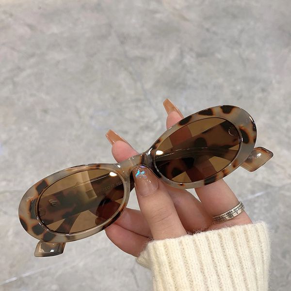 

new small oval frame colorful sunglass trendy fashion popular female eyewear brand digner uv400 shad glass for women, White;black