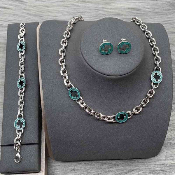 

2022 new regional fashion trend earrings bracelet necklace suit female, Silver
