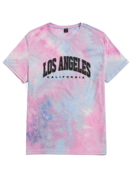 

men tie dye letter graphic tee m6hm#, White;black