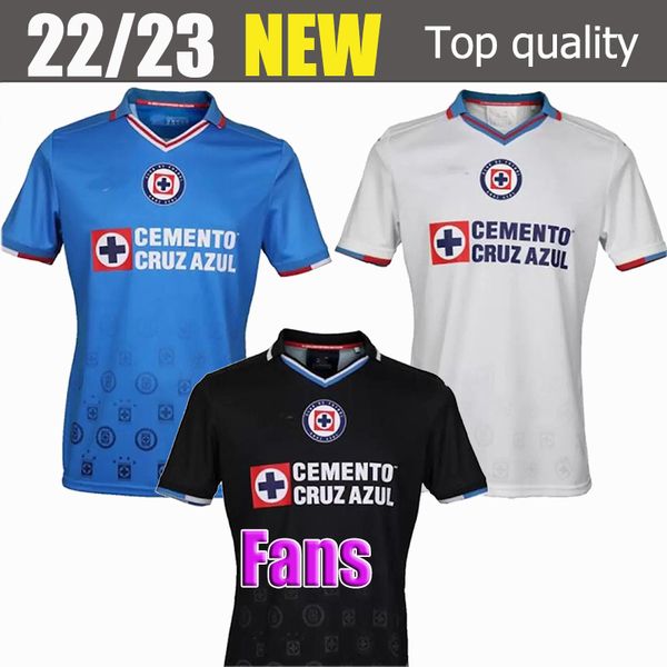 

mexico club cruz azul home blue away mens soccer jersey alvarado rodriguez pineda escobar cd football shirts 22-23, Black;yellow