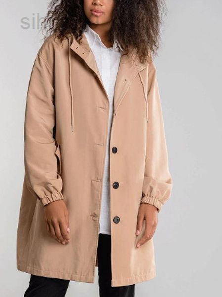 

overcoat female women windbreaker women coat women large windbreaker medium length loose long sleeve jacket l220725, Tan;black