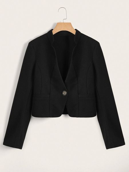 

single button blazer 61nl#, White