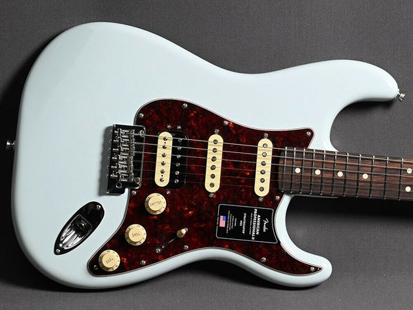 

st american pro ii hss rw neck sonic blue limited edition electric guitar