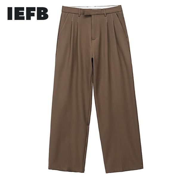 

iefb men's wear autumn casual pants fashion all-match straight loose wide leg vintage 9y1937 220325, Black