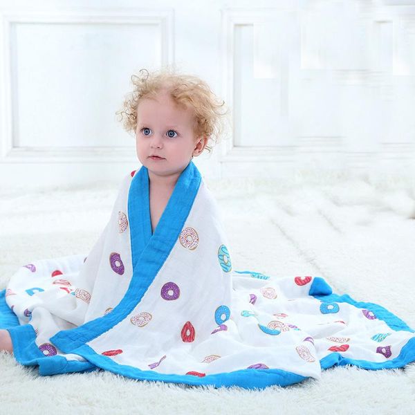 Coperte Fasce In Fibra Di Bambù Cotone Mussola Del Bambino Swaddle Per Biancheria Da Letto Per Bambini Lenzuolo Asciugamano Da Bagno 2 Strati Coperta BornsBlankets