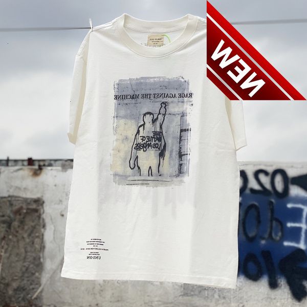 

50% off discount new t-shirt los angel battle limited white ink jet printing 1of1 base plate vintage wash used short sleev factory direct sa, White;black