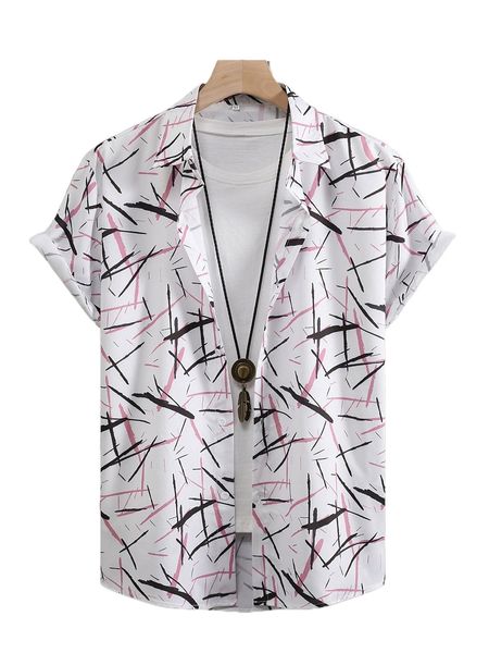 

men random graphic print shirt without tee 184w#, White;black