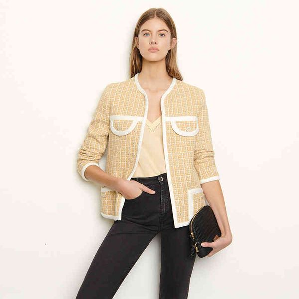 

men's jackets patads france s family 20 spring and summer women's dress small fragrant wind flower tweed collarless french elegant, Black;brown