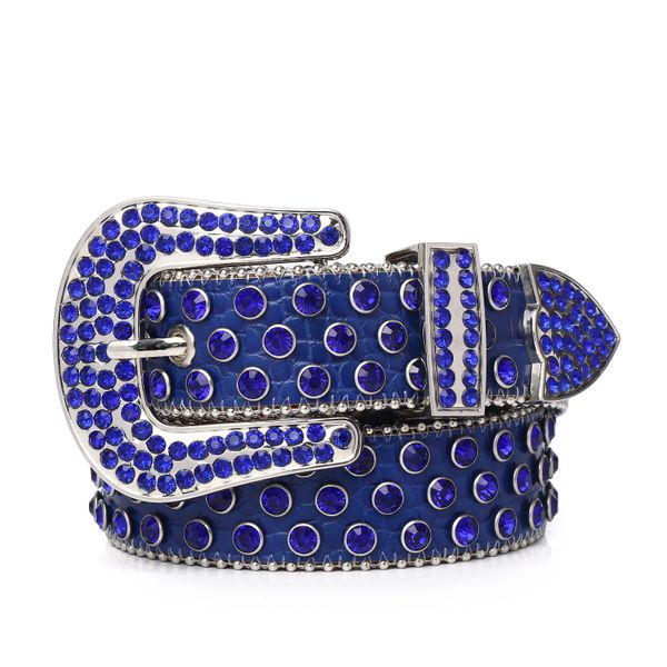 

2022 fashion designer belts bb belt simon for men women shiny diamond belt black on blue white multicolour rhinestone 61 colorsa1a, Blue;gray