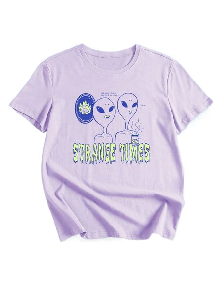 

romwe x may lee letter alien graphic tee u3ot#, White