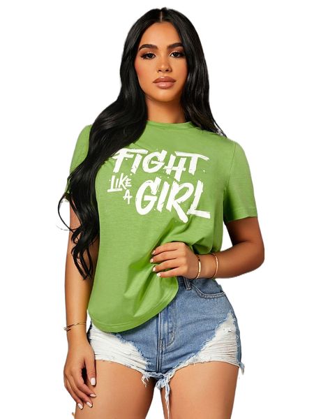 

sxy slogan graphic round neck tee w6tq#, White