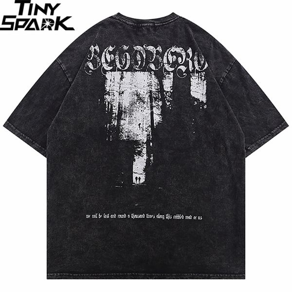 

hip hop streetwear washed t-shirt graphic printed t shirt men harajuku cotton casual tshirt summer short sleeve tees 220509, White;black