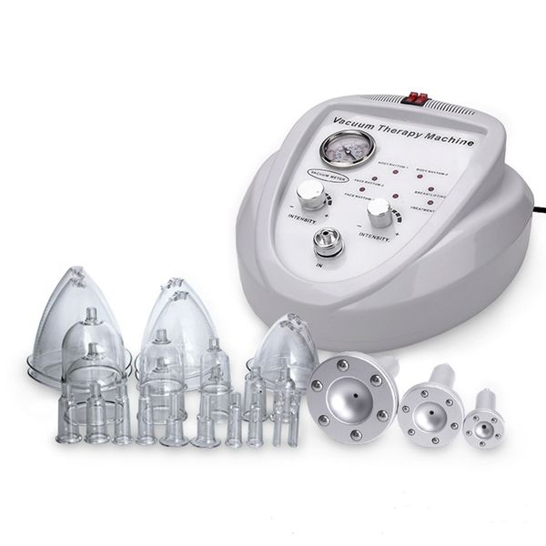 Salon Spa Vacuum Therapy Butt Suction Copo de nádega levantando o elevação do quadril de enxada de peito de modelagem do corpo Bomba de aprimoramento de busto com 30 cupes 3 cabeças de metal