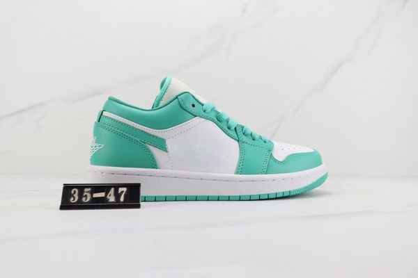 

with box 2022 1 low turquoise basketball shoes men women white green 1s sneaker