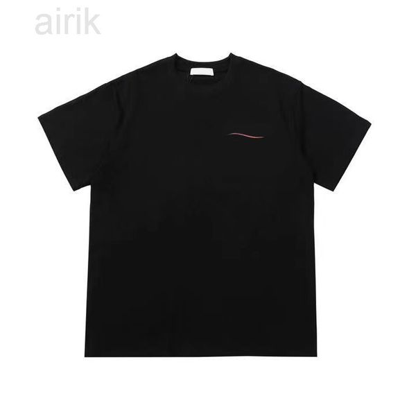 

2023 fashion short-sleeved women's t-shirt men's letter wave combination printed cotton summer short-sleeved 7-color shirt clothin, White