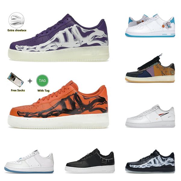 

2022 arrival sports skate one running shoes 1 designer skeleton purple orange white gum uv reactive triple black outdoor tennis trainers