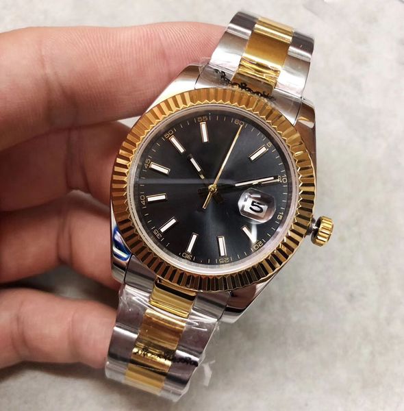

u1 factory st9 41mm watch big date v3 2813 sweep automatic mechanical movement dive watches men stainless steel gents wristwatches two tone, Slivery;brown