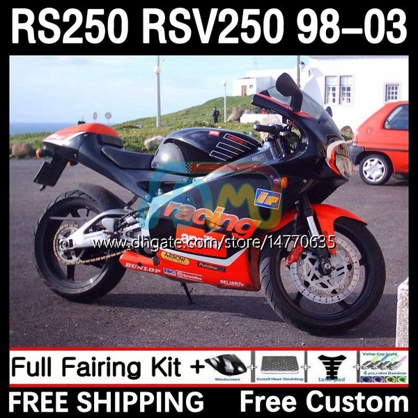 Крышка для тела и танка для Aprilia RS-250 RSV RS 250 RSV-250 RS250 RR RS250R 98 99 00 01 02 03 4DH.13 RSV250 98-03 RSV250RR 1998 1999 2000 2001 2002 2003 Общежитый комплект черный красный