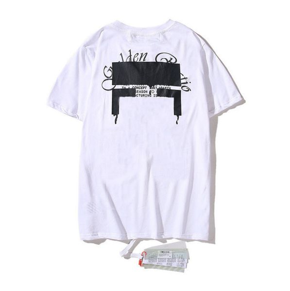 

mens loose summer t shirts fashion tees designers offs brands man women casual t-shirt luxury clothing letter arrow black white tshirts str, White;black