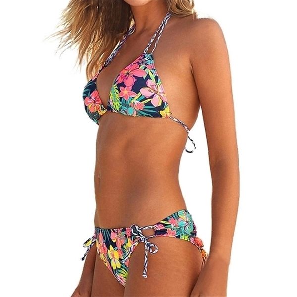 

retro floral women swimming suit swimwear brazilian bikini set halter swimsuit beach bathing push up l5 220704, White;black