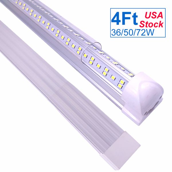 Lampadine a LED 4FT LUCI a LED 4 ft Lampadine a tubo integrato collegate a 4 ft, forma a V per figura 36W 50W 5000LM, luci di raffreddamento a 4 '4', 48 '' 6500K AC85-277V Plug Industrial Industrial ORGED