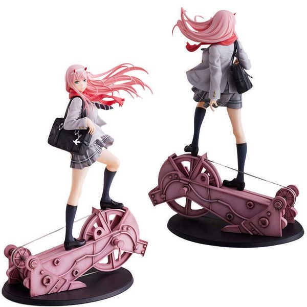 

darling anime in the franxx girl figure zero two uniforms pvc action figure toy 28cm figure model toys collection doll gift q0722