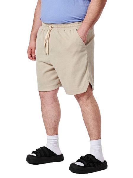 

extended sizes men drawstring waist straight leg shorts t6ac#, White;black