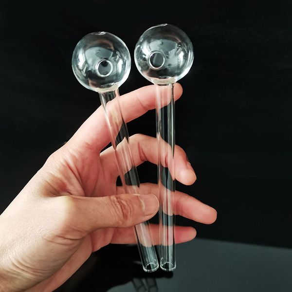 Tubi per bruciatori a nafta in vetro a sfera grande da 3 cm Tubi da fumo spessi da 5,9 pollici Tubo da fumo in Pyrex trasparente trasparente per Dab Rig Bong Water Bubbler Narghilè Shisha Accessori per fumo