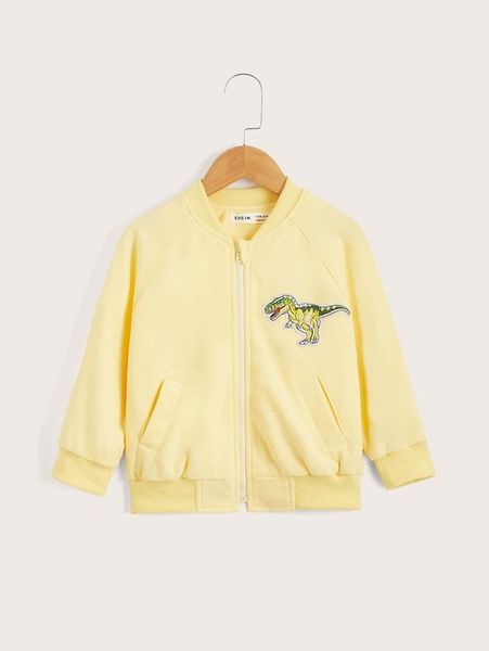 

toddler boys dinosaur patched bomber jacket she, Blue;gray