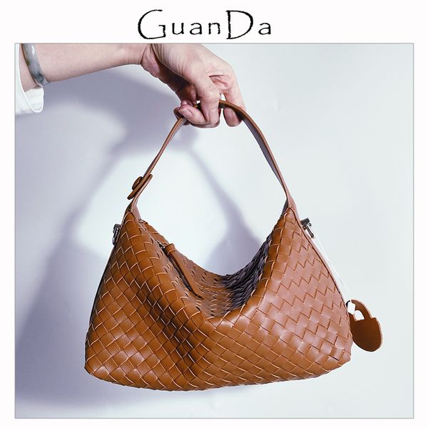 

weave leather women bag fashion soft knitting zipper female hobo purse handbag luxury design chain shoulder bag woven tote