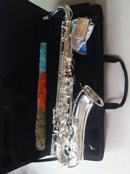 Silver B-Key 875EX Professional Tenor Saxophone All-Slver Comewere Ceelle Feel Professional Grade Tone Sax Jazz Instrument