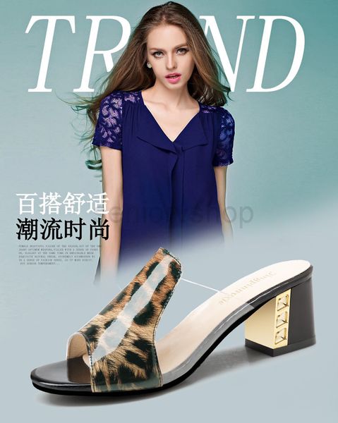 

new slippers women peep toe high heels summer shoes wear square heel women shoes fashion slippers ladies shoes thick heel et34525, Black