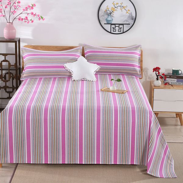 

sheet striped calico simple contrast home textile bedding set