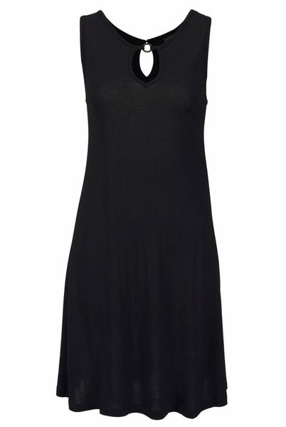 

casual dresses black beach women solid hollow out o-neck tank sleeveless a line mini dress 2022 summer vestido, Black;gray