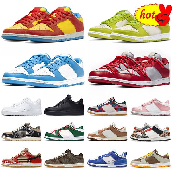 

dunkes low 1 one running shoes men women dunks lows disrupt sb panda bart simpson safari cactus jack offs white valentine pink curry, Black