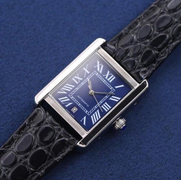 

luxury tank solo men brand watches business joker man full diamond 8215 movement wristwatches rose and gold square santos mens watch d31010