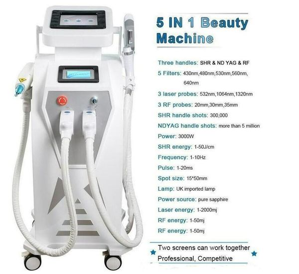 

uk accessories 4 in 1 ipl elight permanet hair removal laser opt tattoo/ acne/pigment/wrinkle/vascular remove skin rejuvenation beauty machi, Black