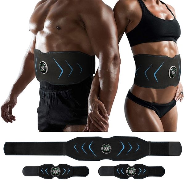 

body slimming belt ems electric abdominal waist band smart abdomen muscle stimulator abs trainer fitness lose weight fat burn 220624