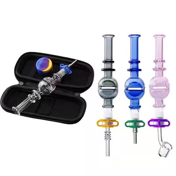 Kit de coletor de néctar conjuntos fumantes cachimbo de água com quartzo titânio unha silicone concentrado dab palha bong bong Óleo de queimador de óleo